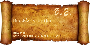 Bredák Erika névjegykártya